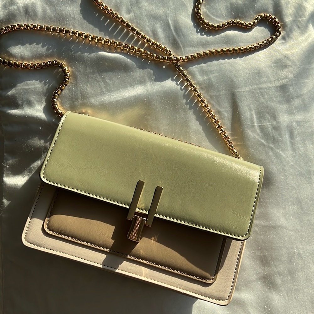 Gold Chain Neutral Handbag